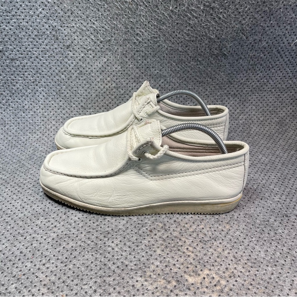 Stacy Adams White Leather Loafers Size 9.5 Women’s.